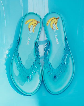Blue GANNI x Melissa flip flops