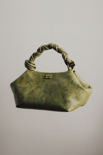 An olive green Bou Bag crafted from innovative, lower-impact materials