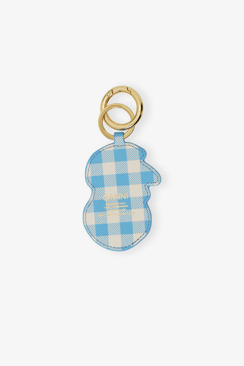 Apple Keyring, Recycled Leather, in colour Alaskan Blue - 2 - GANNI