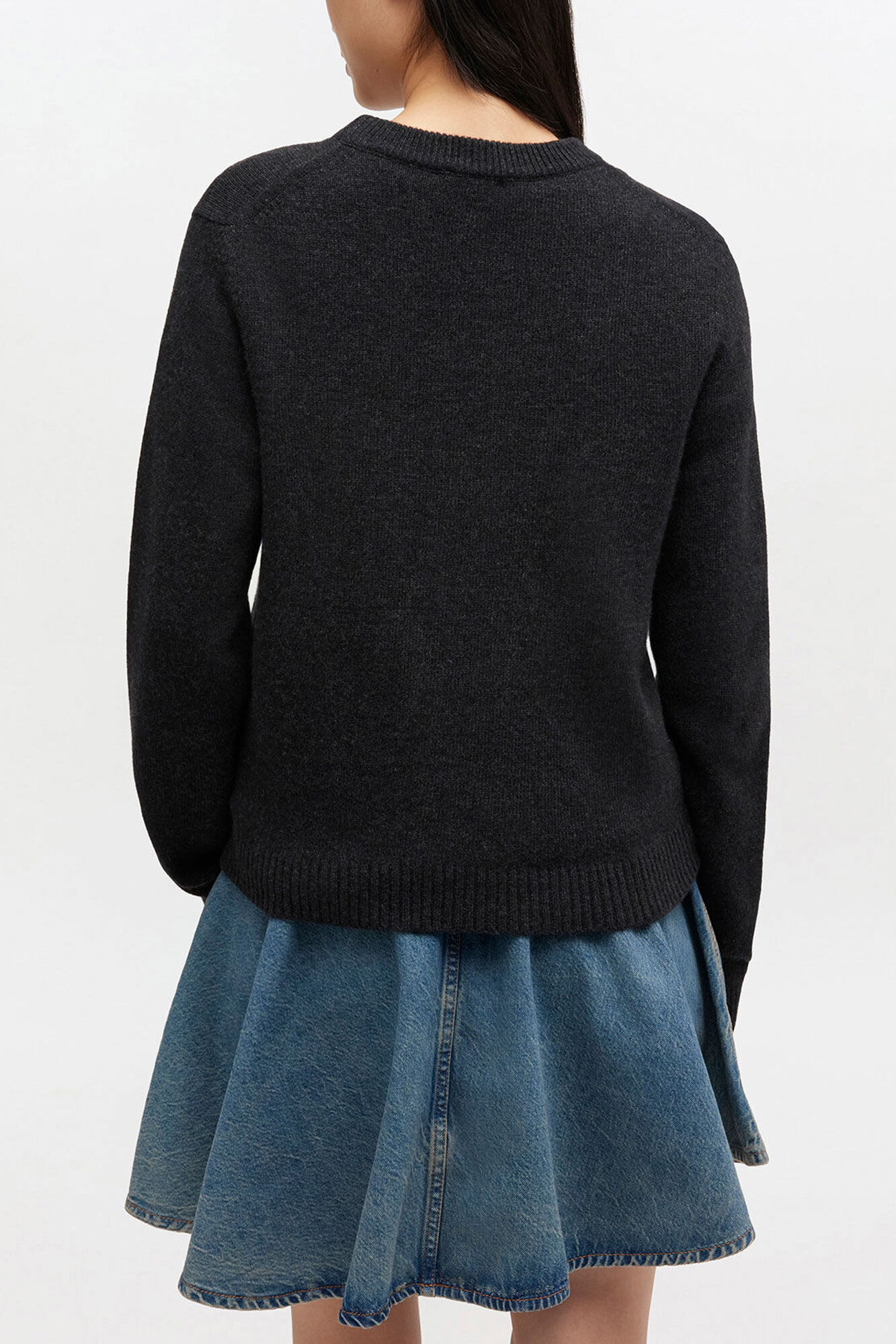Pull en laine graphique, Wool, in colour Phantom - 3 - GANNI