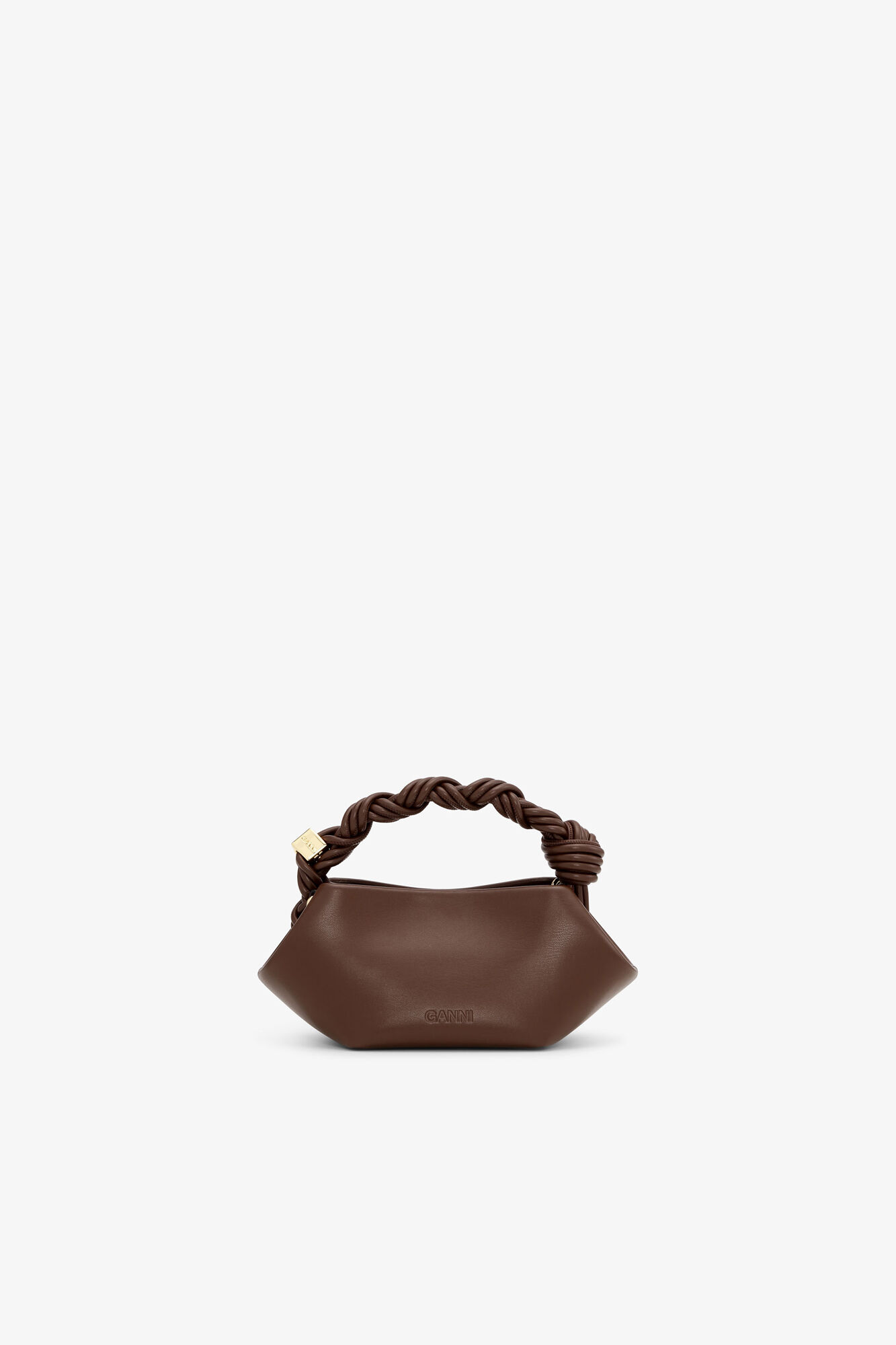 Sac mini Bou marron, Recycled Leather, in colour Chocolate Fondant - 3 - GANNI