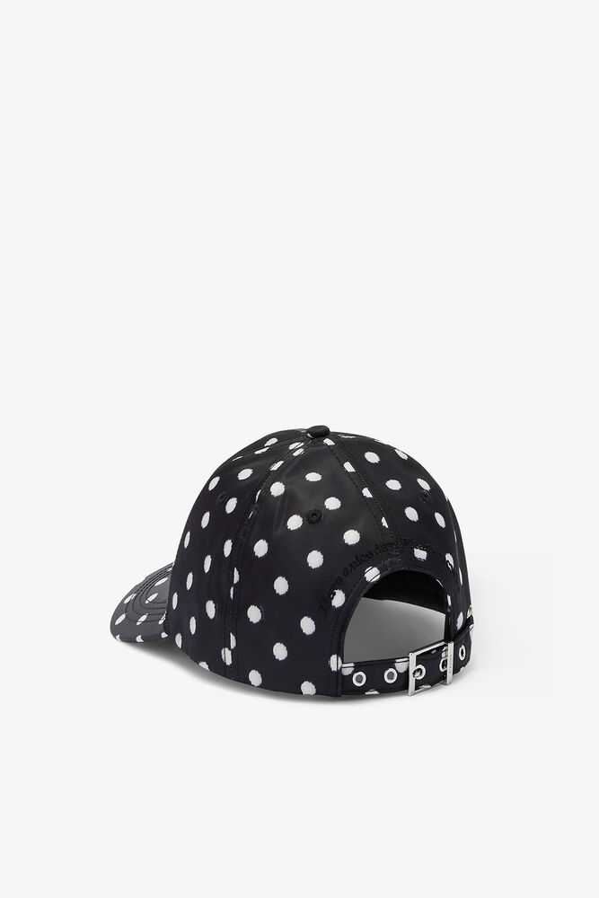 Cap in Printed Nylon, Black