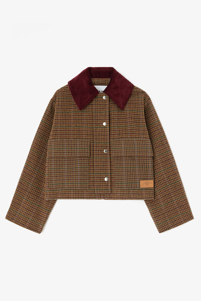 Jacket in Check Twill, Multicolour