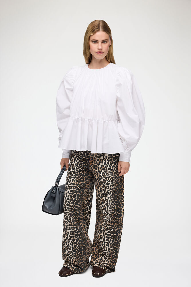Blouse in Compact Poplin, Bright White