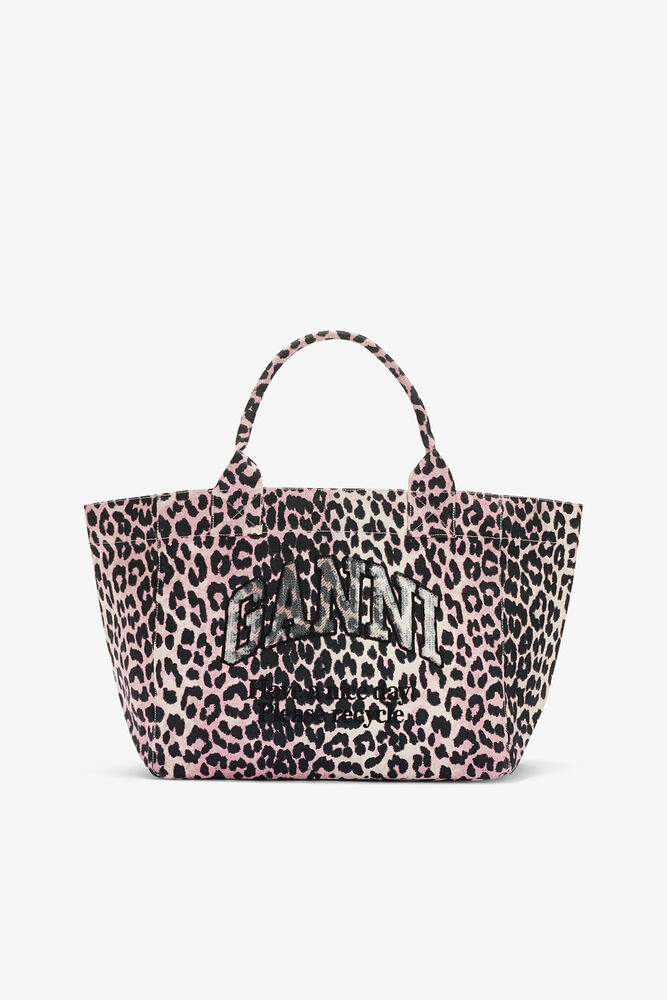 Tote Medium in Leopard, Bleached Mauve