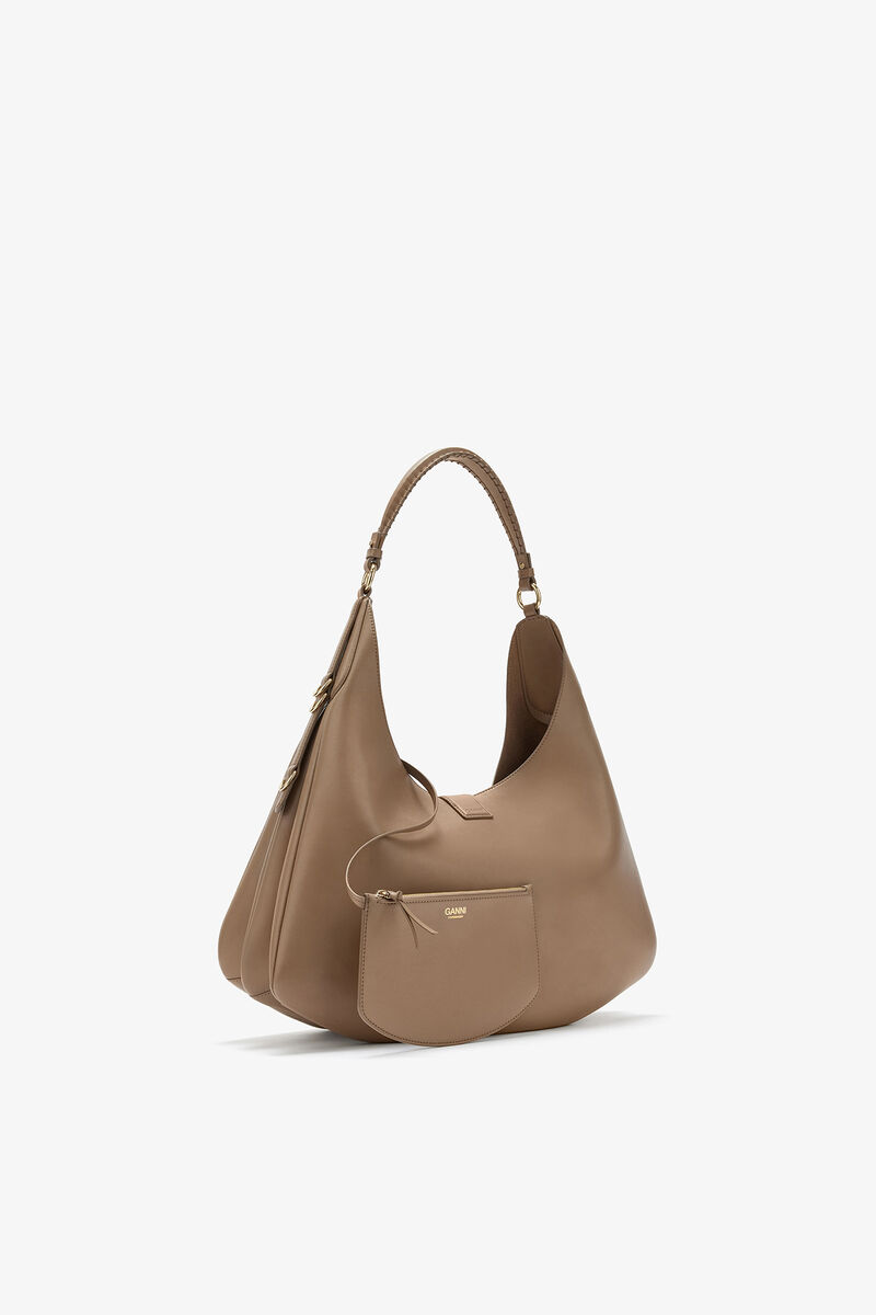Große Kat Tasche in Braun, Recycled Leather, in colour Coca Mocha - 2 - GANNI