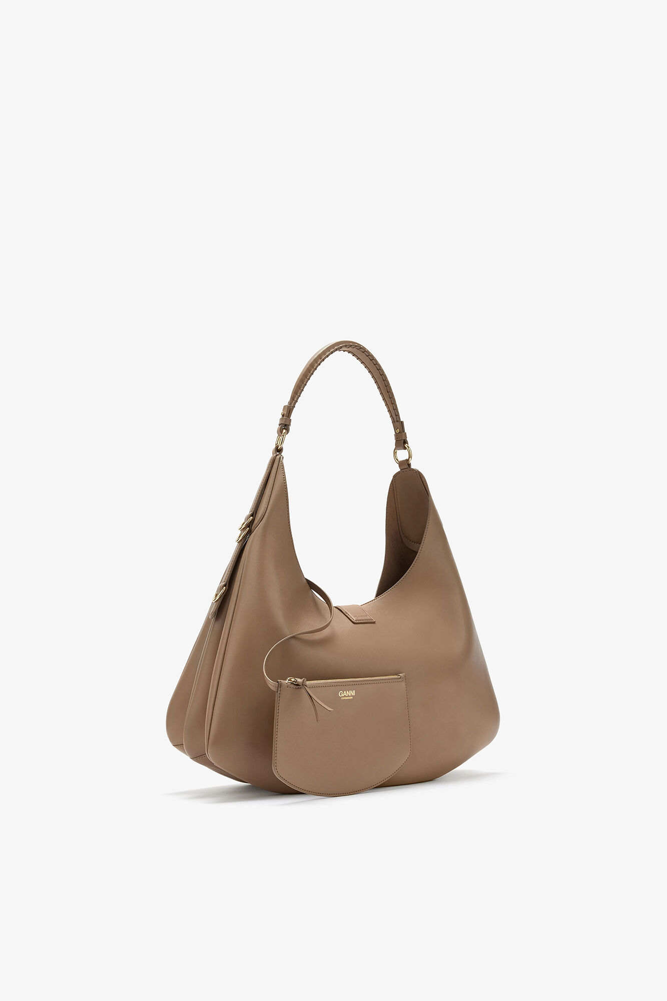 Große Kat Tasche in Braun, Recycled Leather, in colour Coca Mocha - 2 - GANNI