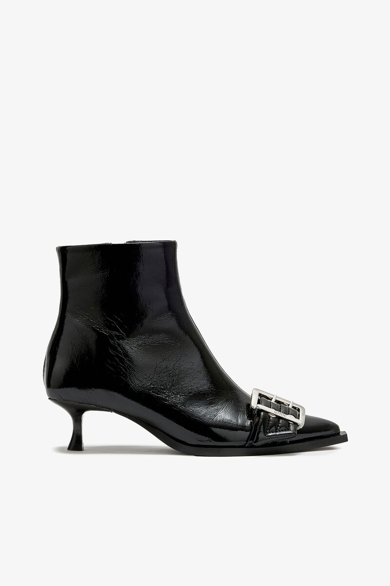 Buckle Boot Low in Black, Polyurethane, in colour Black - 1 - GANNI
