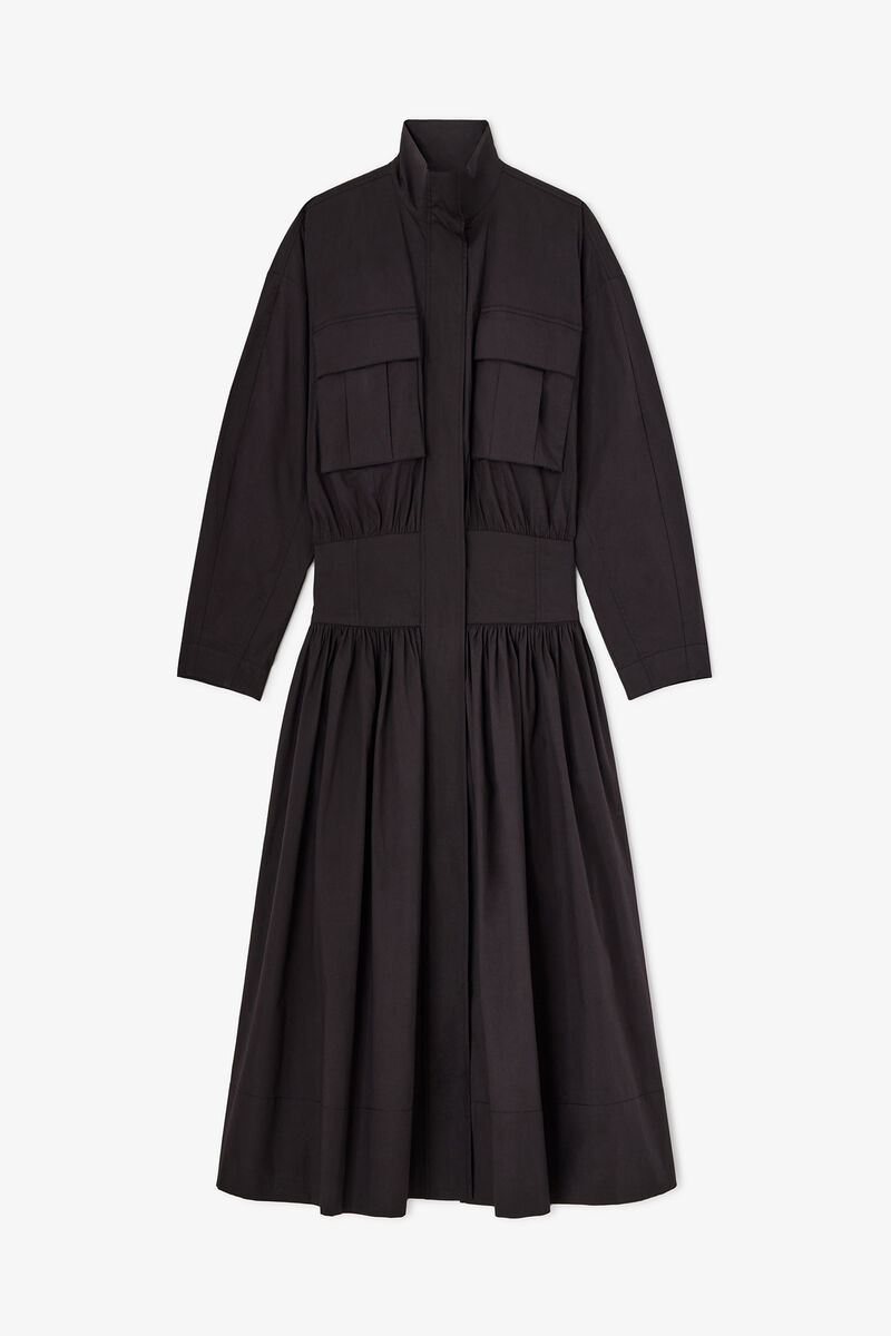 Dress in Black Cotton, Organic Cotton, in colour Black - 1 - GANNI