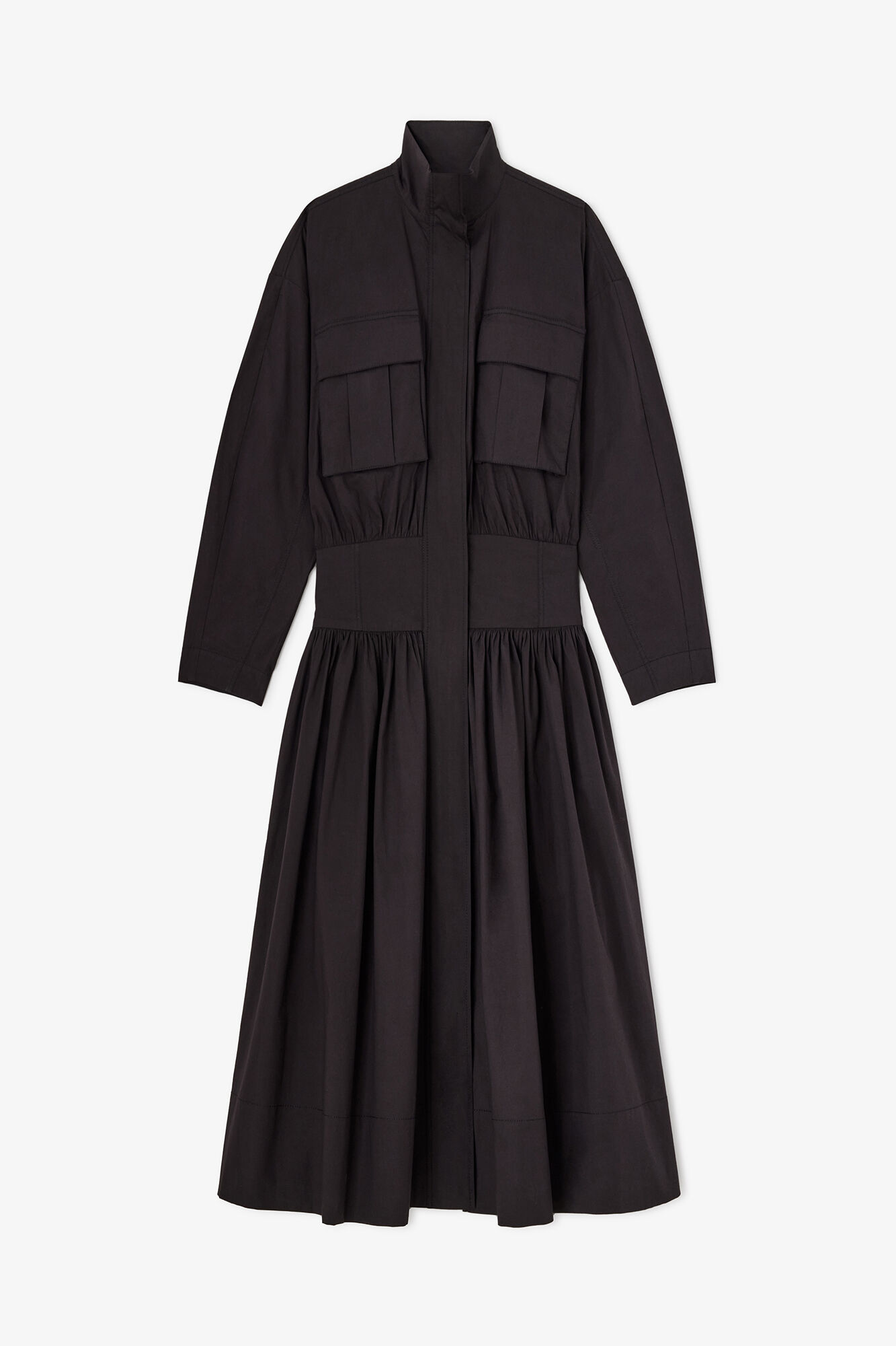 Dress in Black Cotton, Organic Cotton, in colour Black - 1 - GANNI