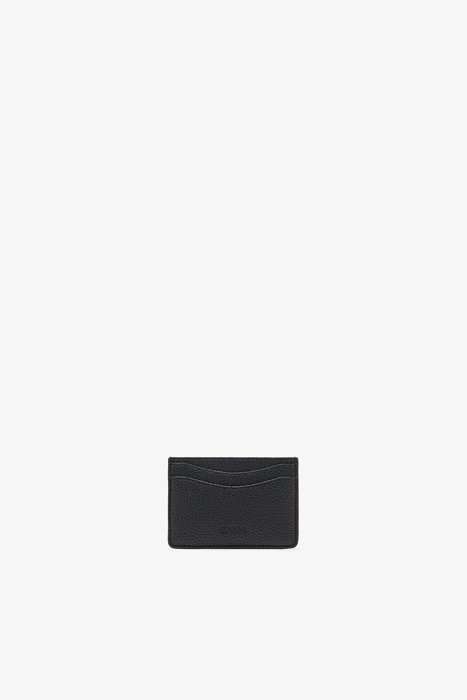 Bou Card Holder in Grained Black, Black