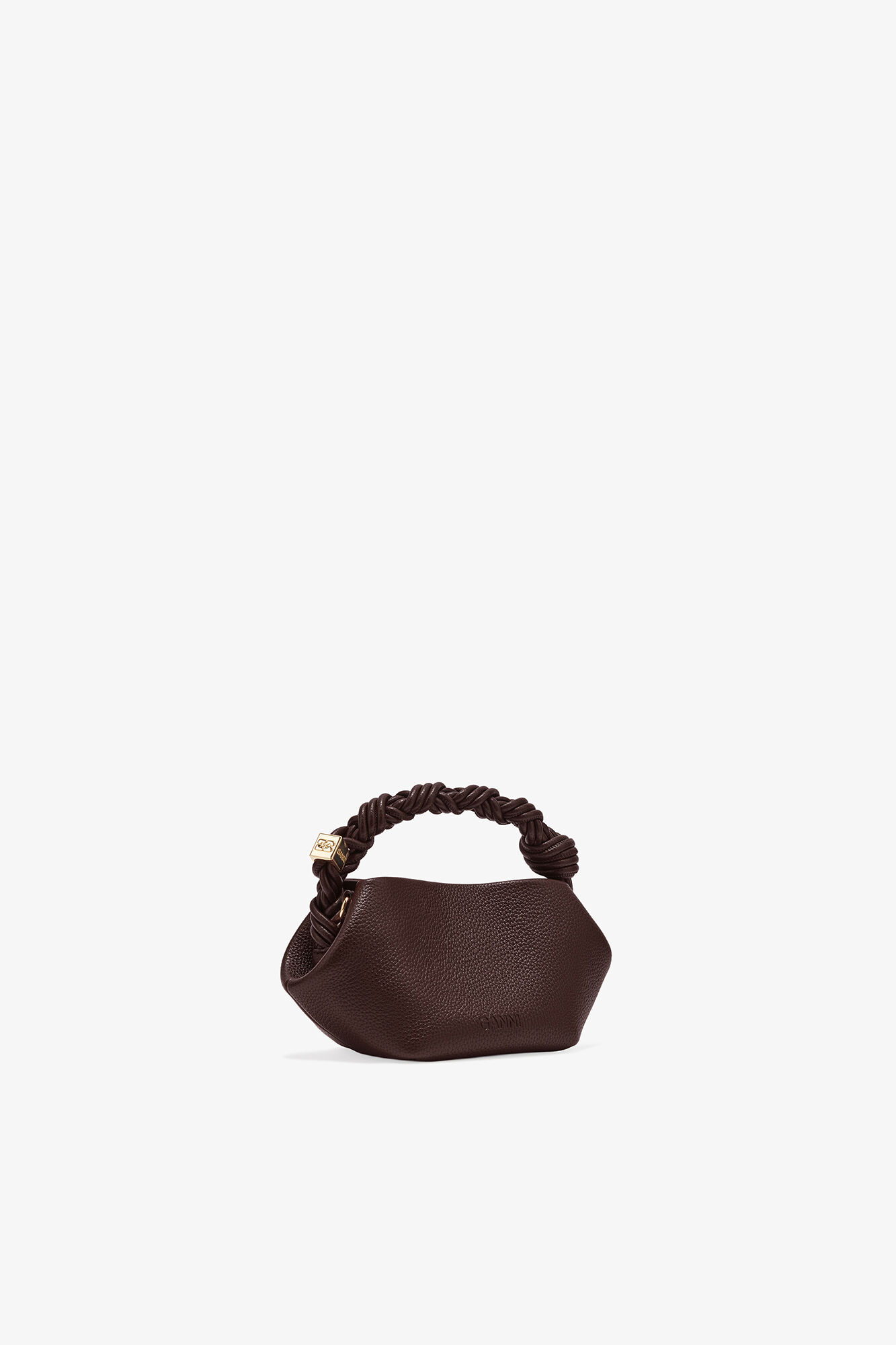 Brun kornig mini Bou väska, Recycled Polyester, in colour Chicory Coffee - 2 - GANNI