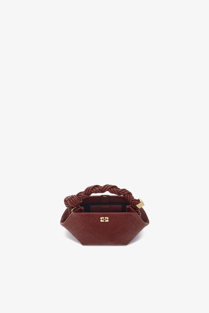 Mini Bou Bag in Red Ostrich, Brick Red