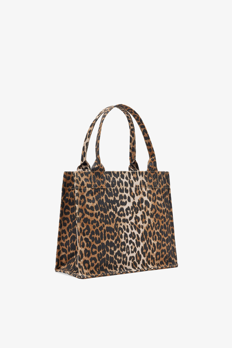 Große Shopper in Leopard, Recycled Cotton, in colour Leopard - 2 - GANNI