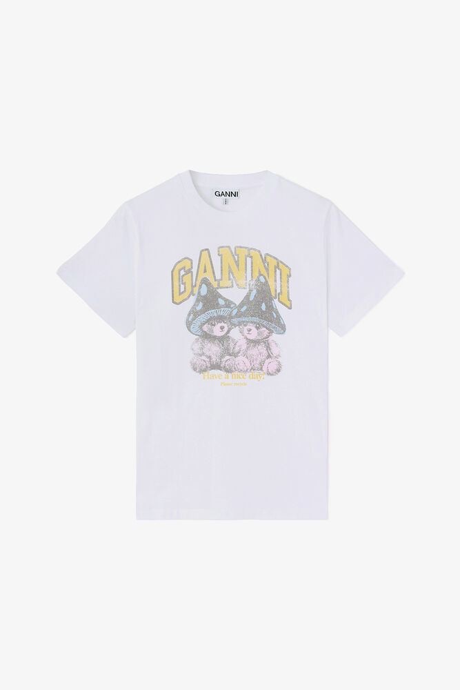 T-shirt with Mushroom Teddy, Bright White