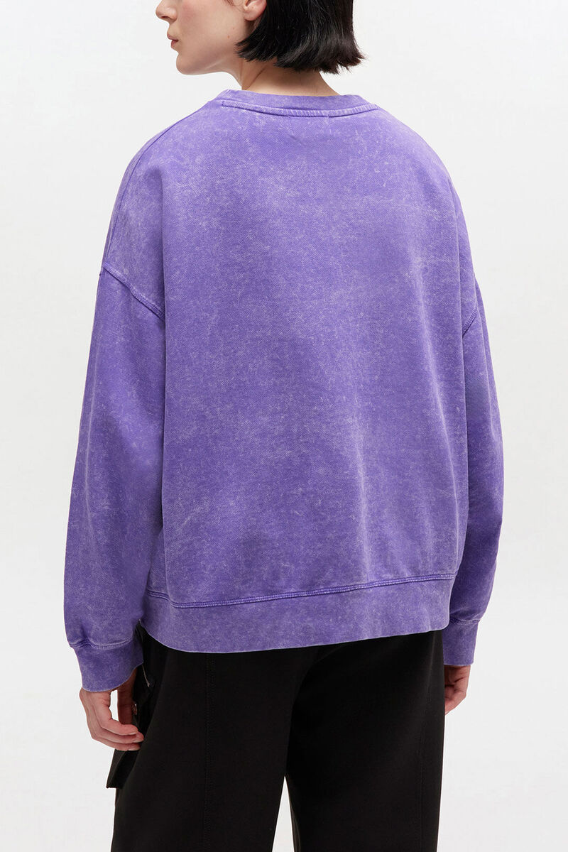 Sweatshirt in Vintage Wash, Organic Cotton, in colour Passion Flower - 3 - GANNI