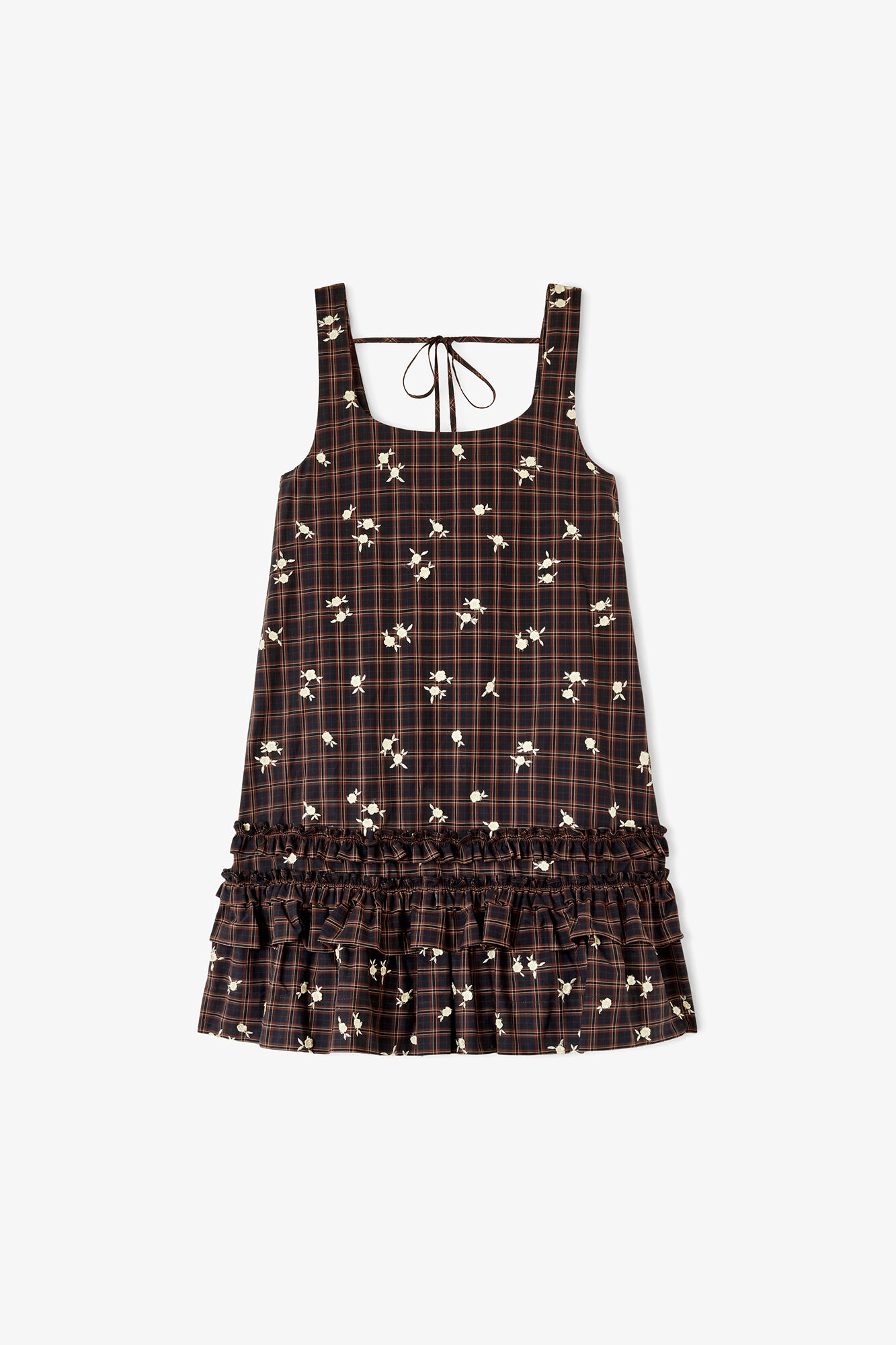 Kjole i printet tern, Organic Cotton, in colour Cappuccino - 1 - GANNI