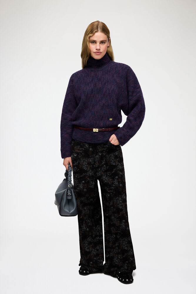 Turtleneck in Brushed Mohair, Bright Violet