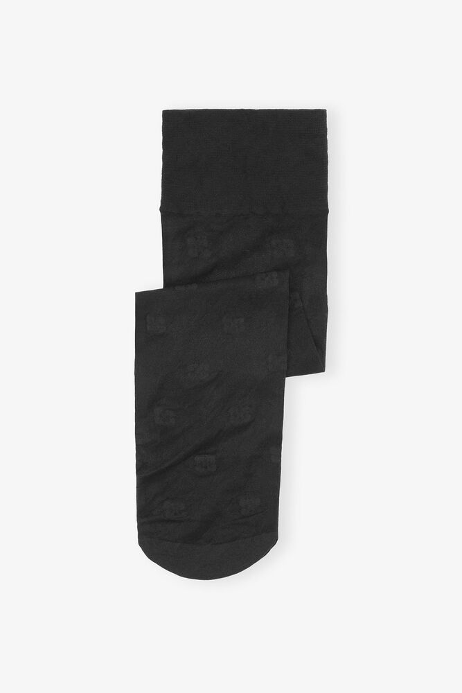 Lace Socks in Black Butterfly, Black