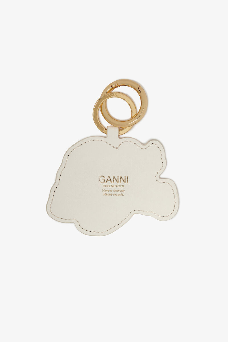 Brown Puppy Keyring, Recycled Leather, in colour Tobacco Brown - 2 - GANNI