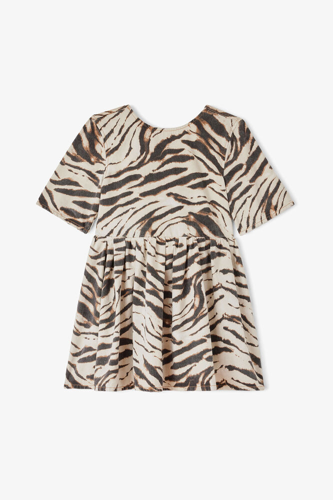 Dress in Zebra Denim, Egret
