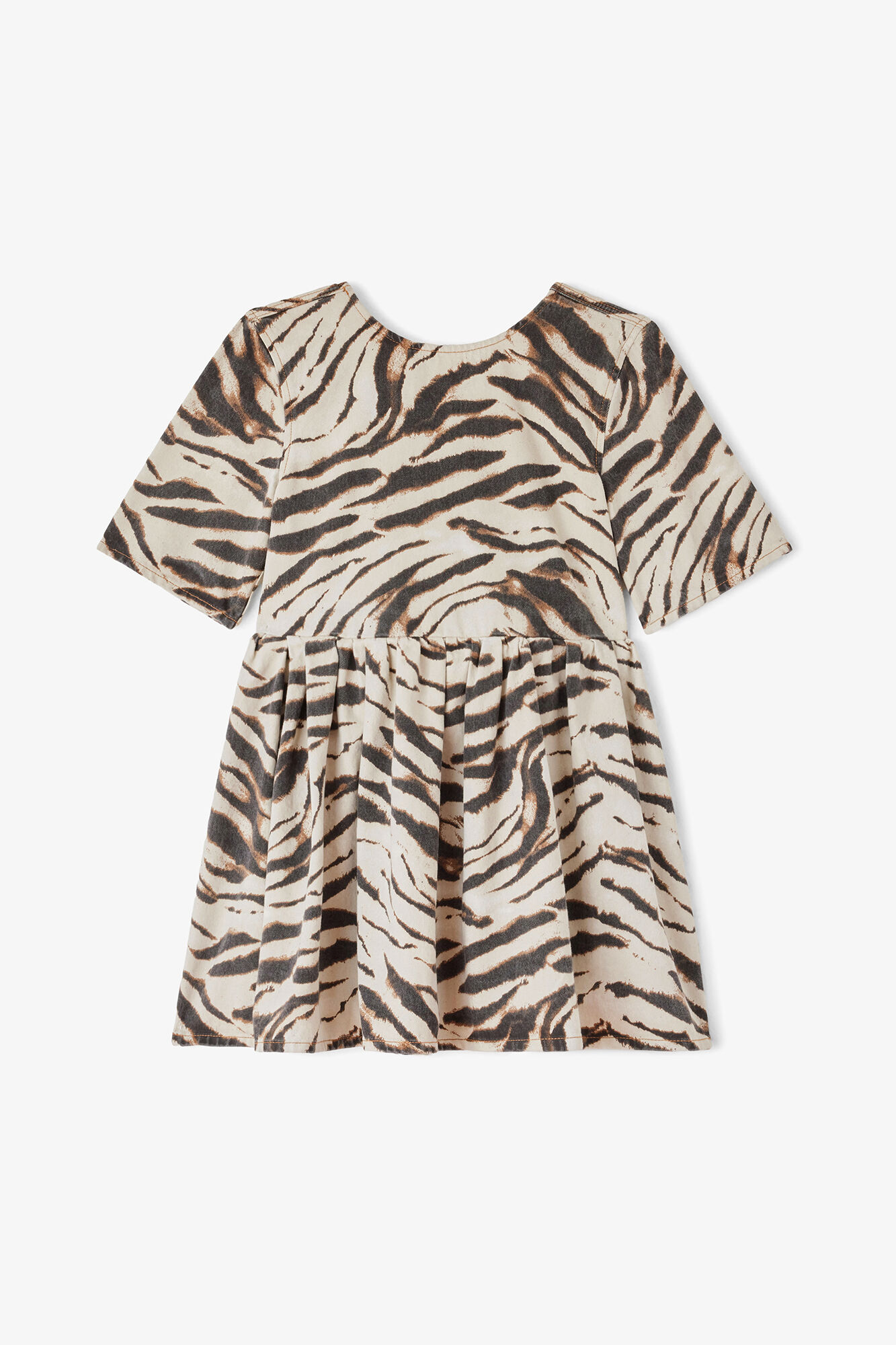 Dress in Zebra Denim, Organic Cotton, in colour Egret - 1 - GANNI