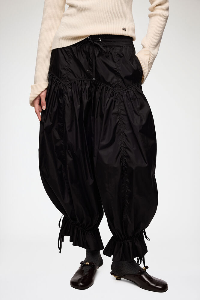 Trousers in Black Nylon, Black