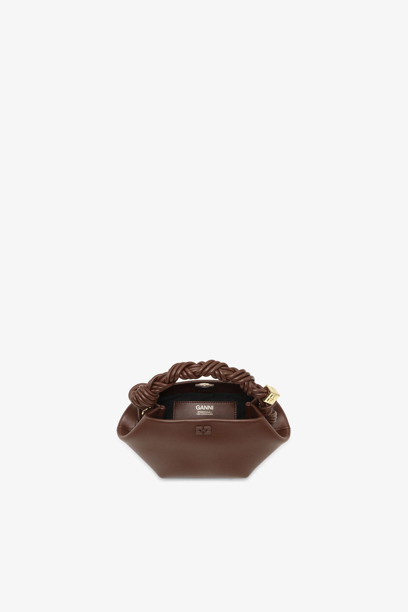 Sac mini Bou marron, Recycled Leather, in colour Chocolate Fondant - 4 - GANNI
