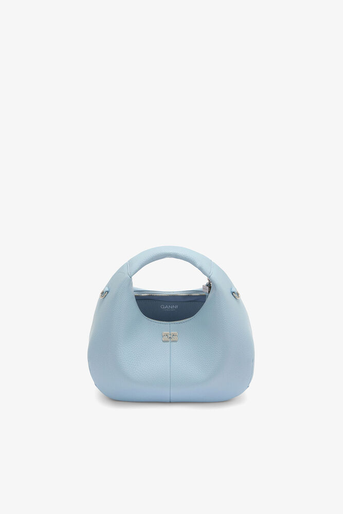 Mini Hobo Bag in Grained Blue, Celestial Blue
