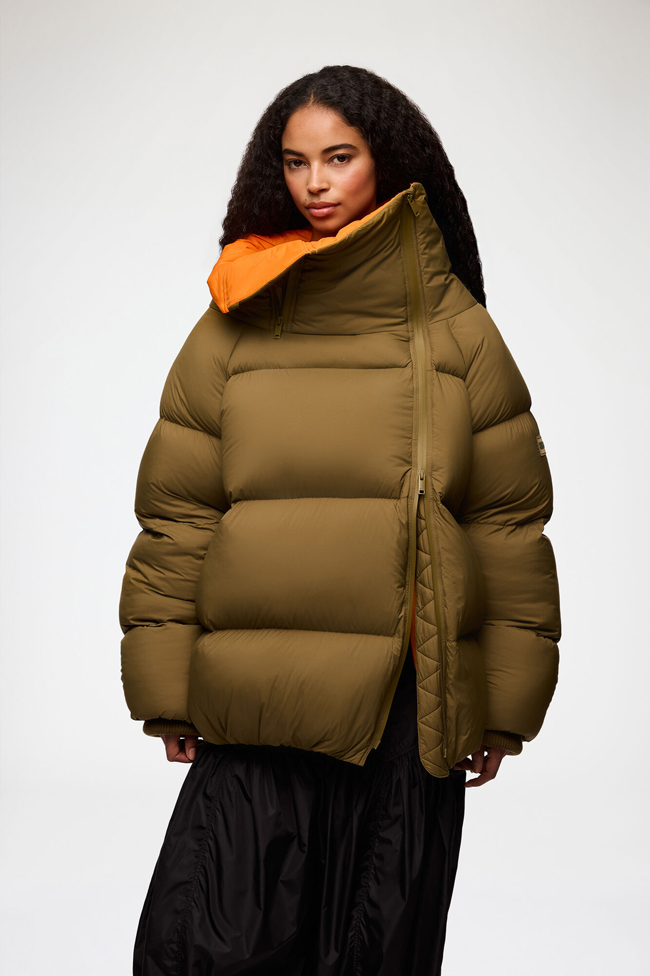 Puffer in Green Future Nylon, Recycled Polyamide, in colour Military Olive - 5 - GANNI