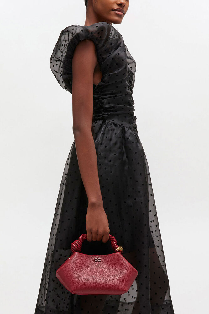 Small Bou Bag in Grained Red, Red Dahlia