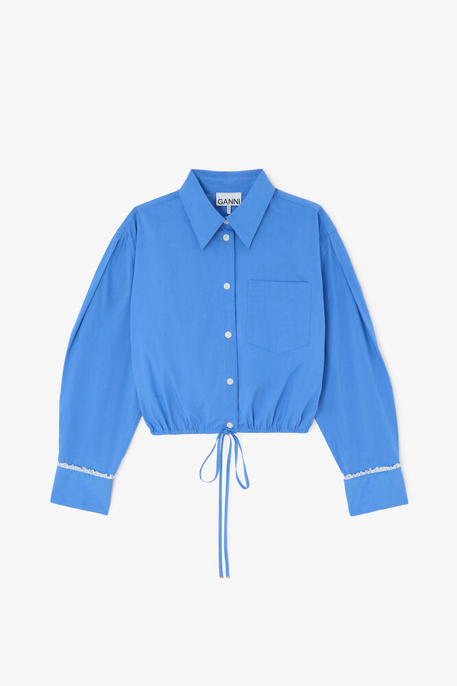Shirt in Blue Cotton, Marina