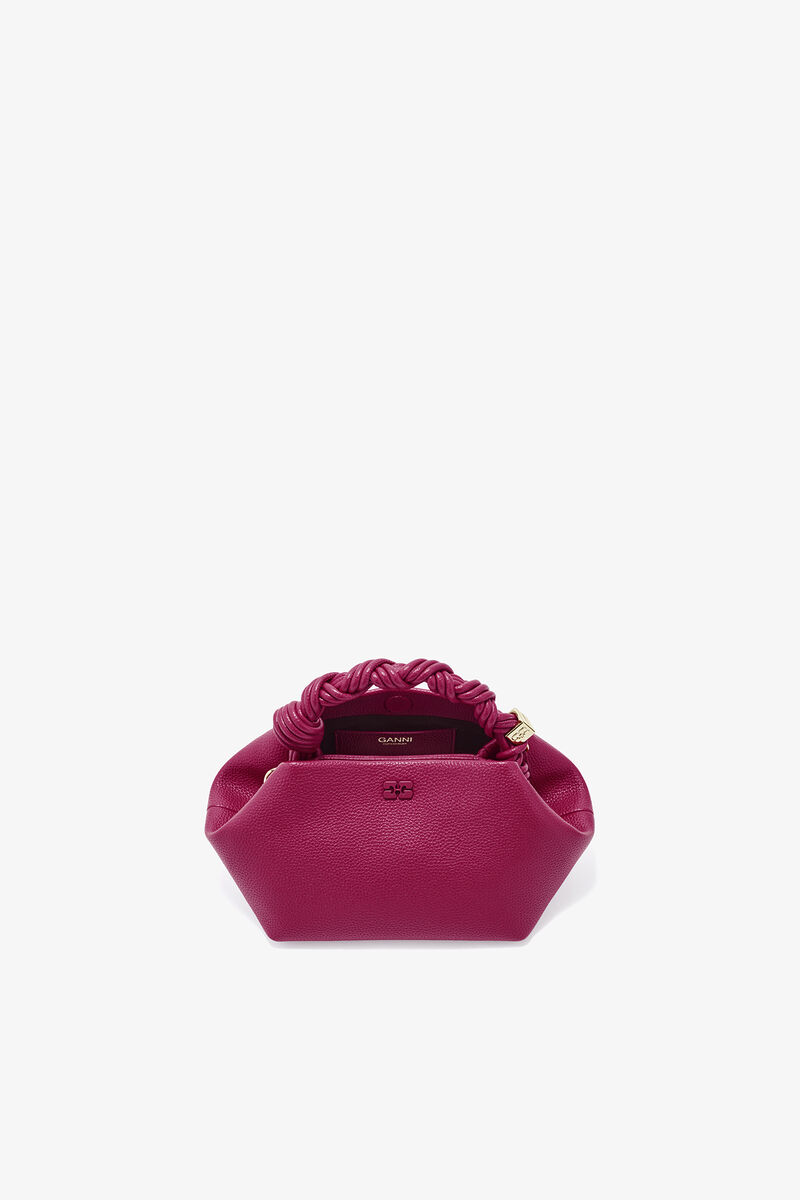 Small Bou Bag in Grained Red, Recycled Polyester, in colour Persian Red - 3 - GANNI