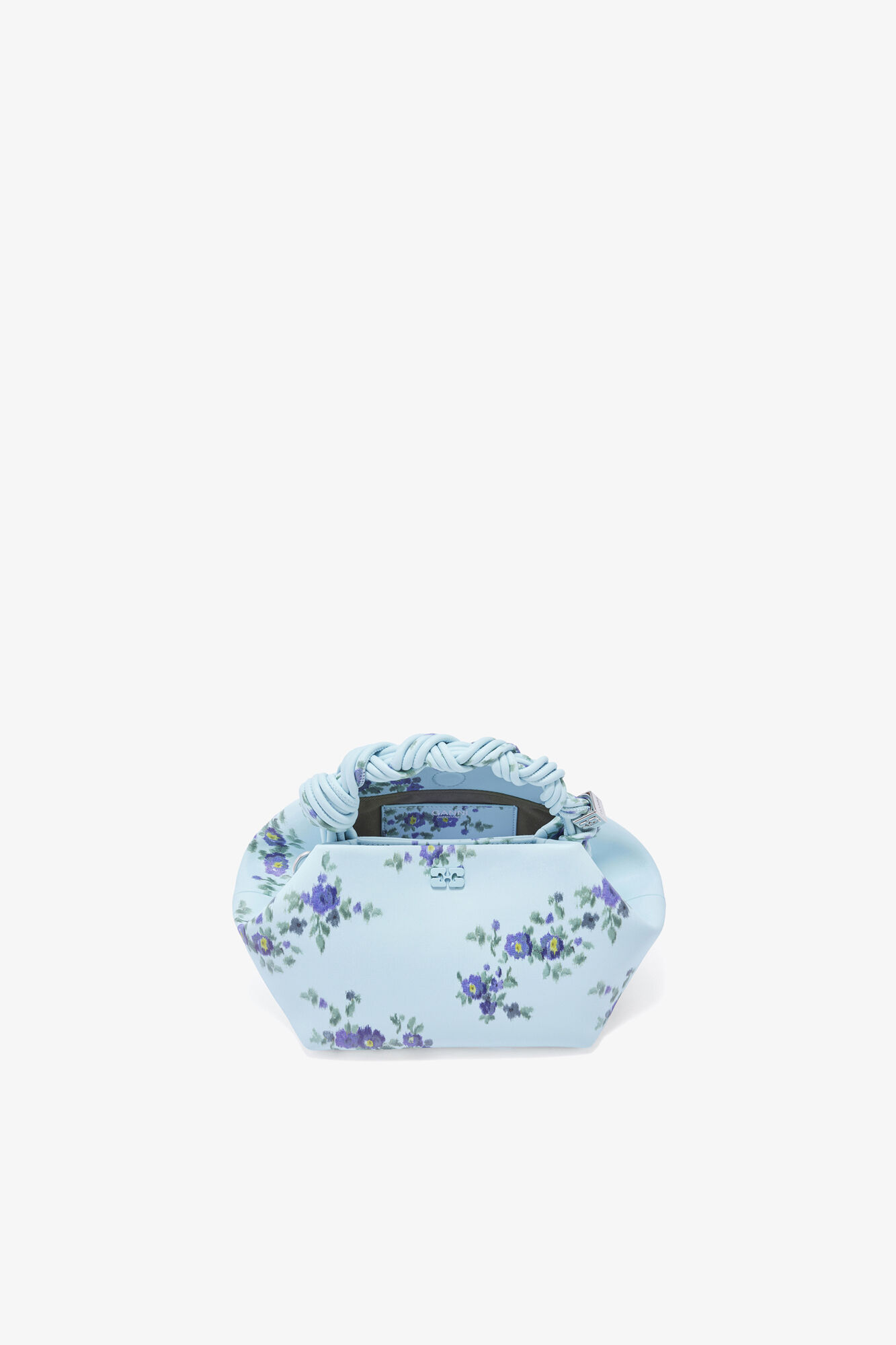 Sac petit Bou bleu imprimé, Recycled Leather, in colour Iced Aqua - 3 - GANNI