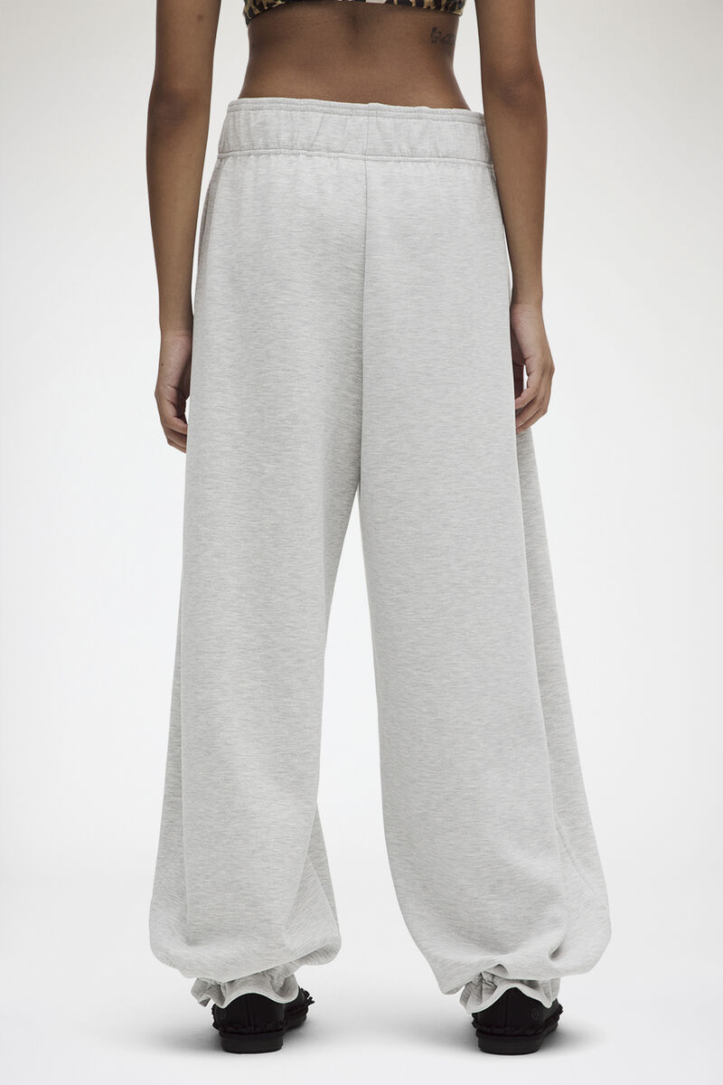 Brushed Softstreme Barrel-Leg Pants, Recycled Polyester, in colour Heathered Core Ultra Light Grey - 3 - GANNI