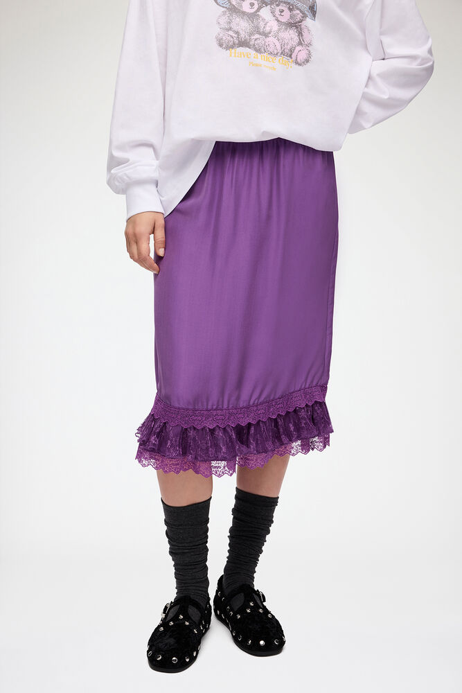 Skirt in Purple Silk, Bright Violet