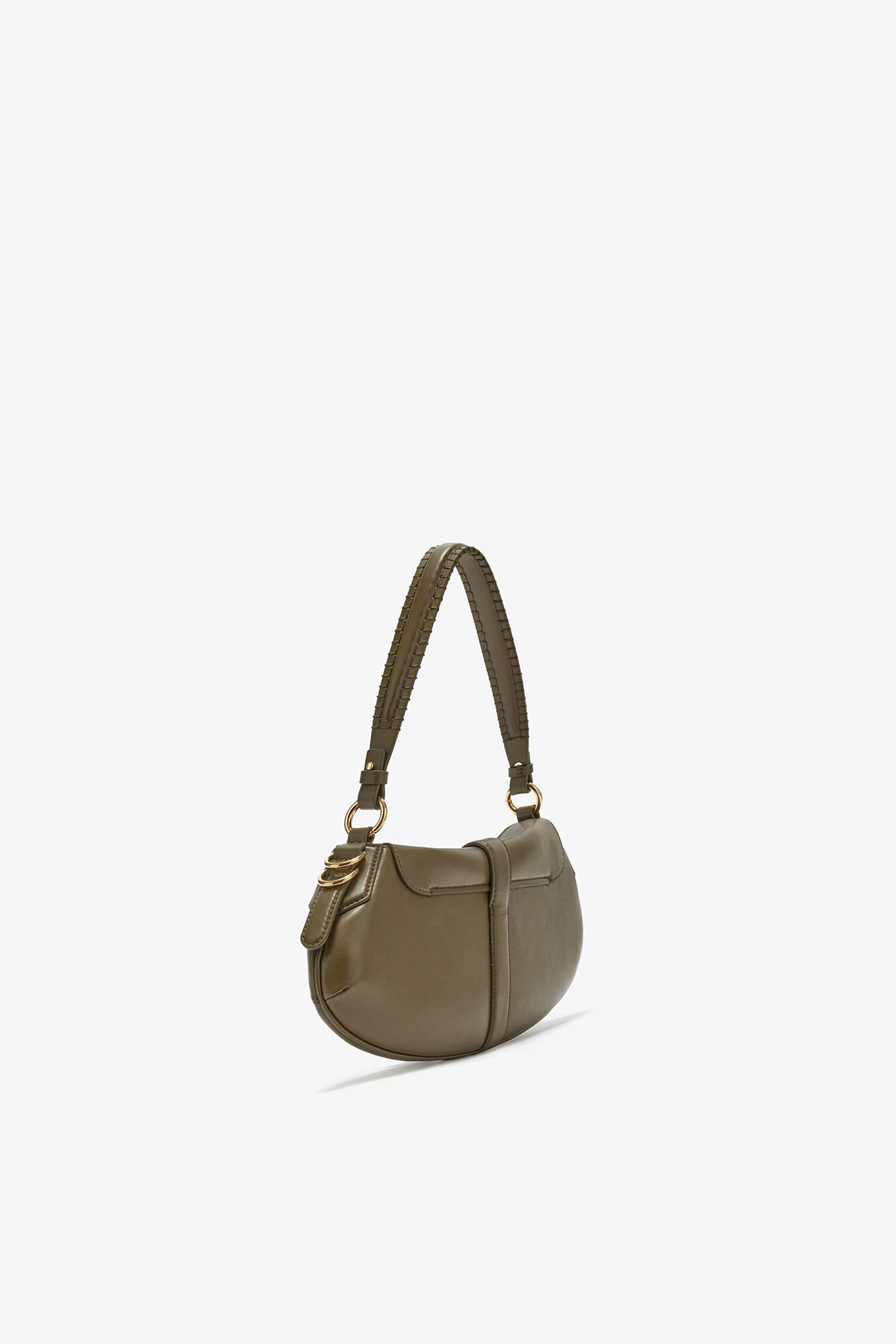 B-Kat-väska i grönt, Recycled Leather, in colour Military Olive - 2 - GANNI