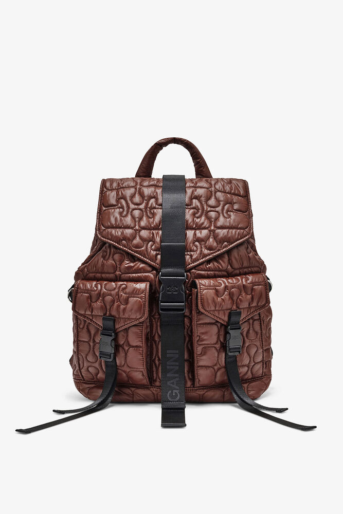 Quilted Re-Tech Backpack, Chicory Coffee