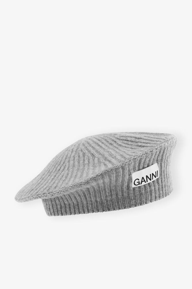 Wool Rib Knit Beret, Paloma Melange