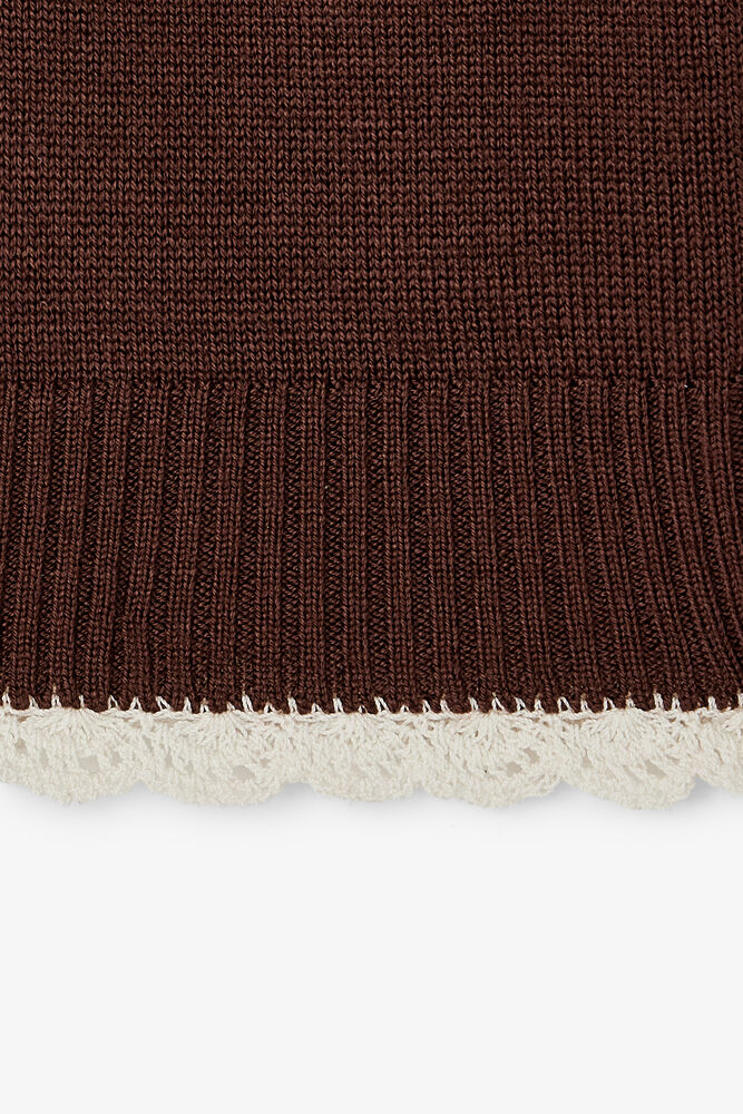 Jumper in Brown Wool, Chicory Coffee