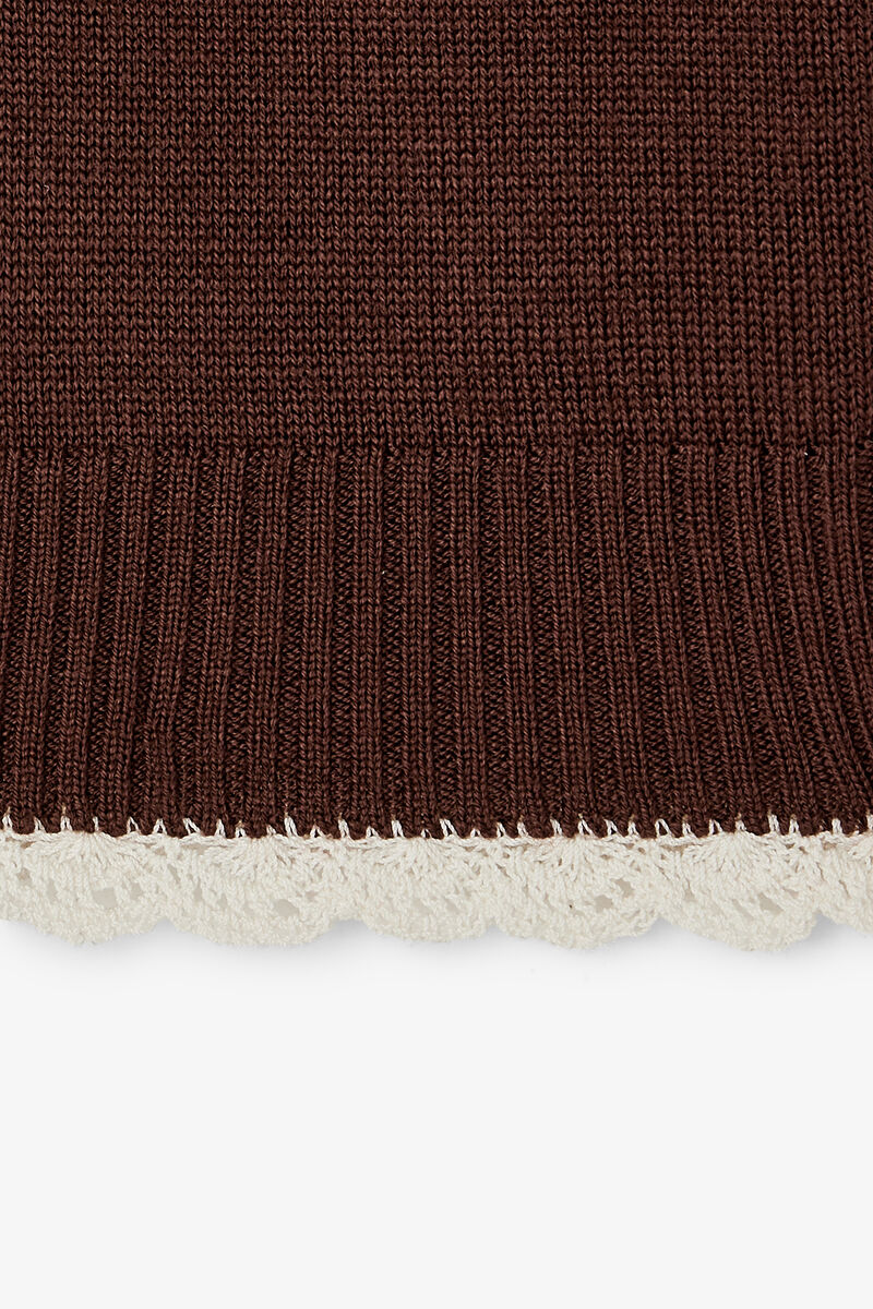 Sweater in Brown Wool, Wool, in colour Chicory Coffee - 2 - GANNI