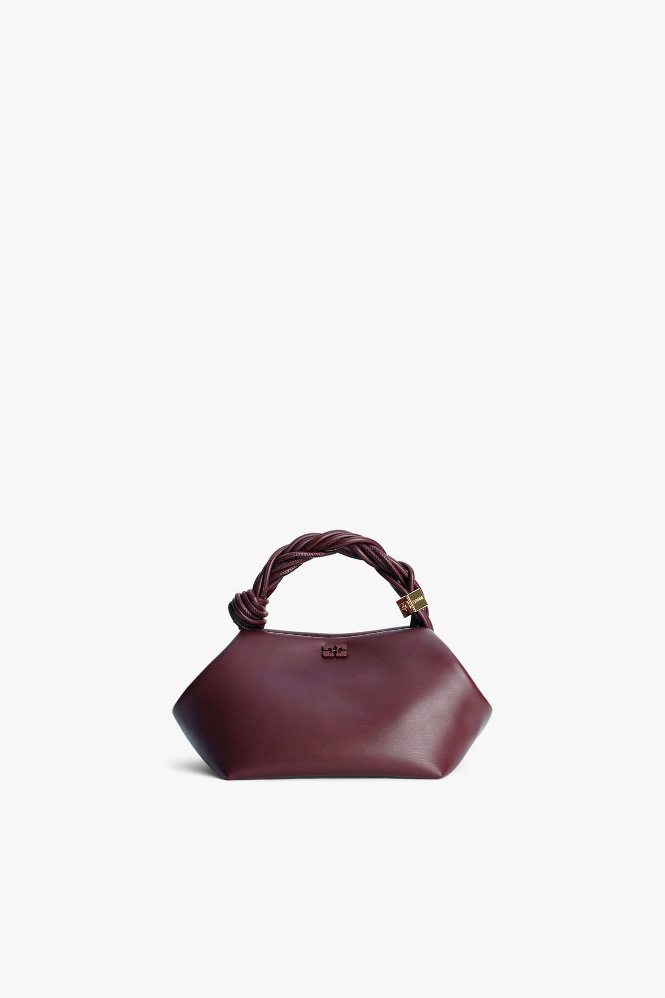 Small Bou Bag in Burgundy, Recycled Leather, in colour Burgundy - 1 - GANNI