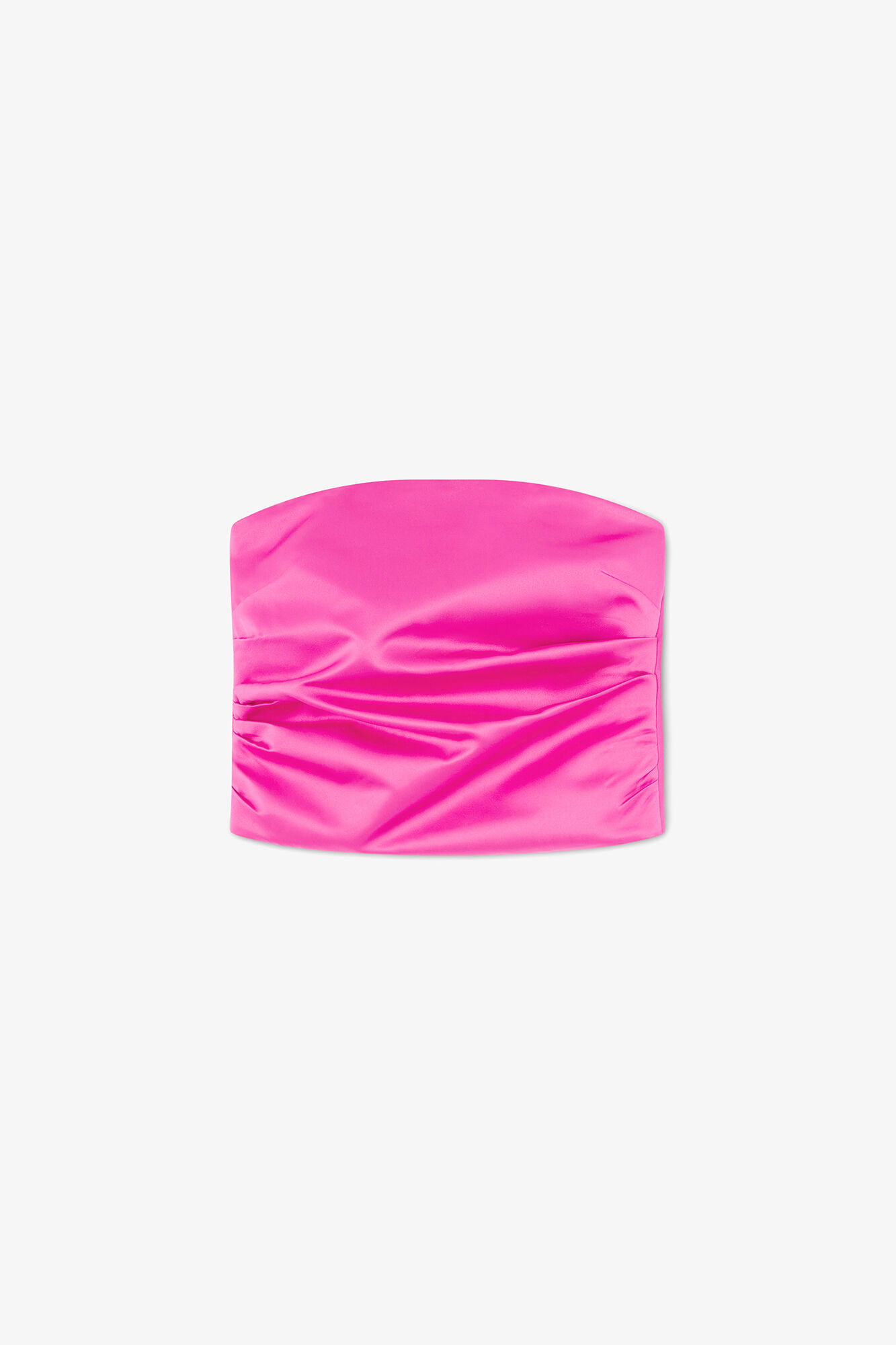 Topp i duchesse-satin, Recycled Polyester, in colour Raspberry Rose - 1 - GANNI