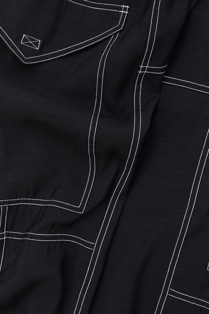 Trousers in Light Slub, Black