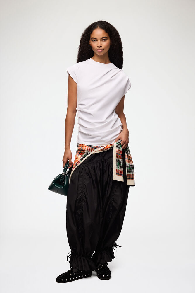 Top in Draped Jersey, Bright White