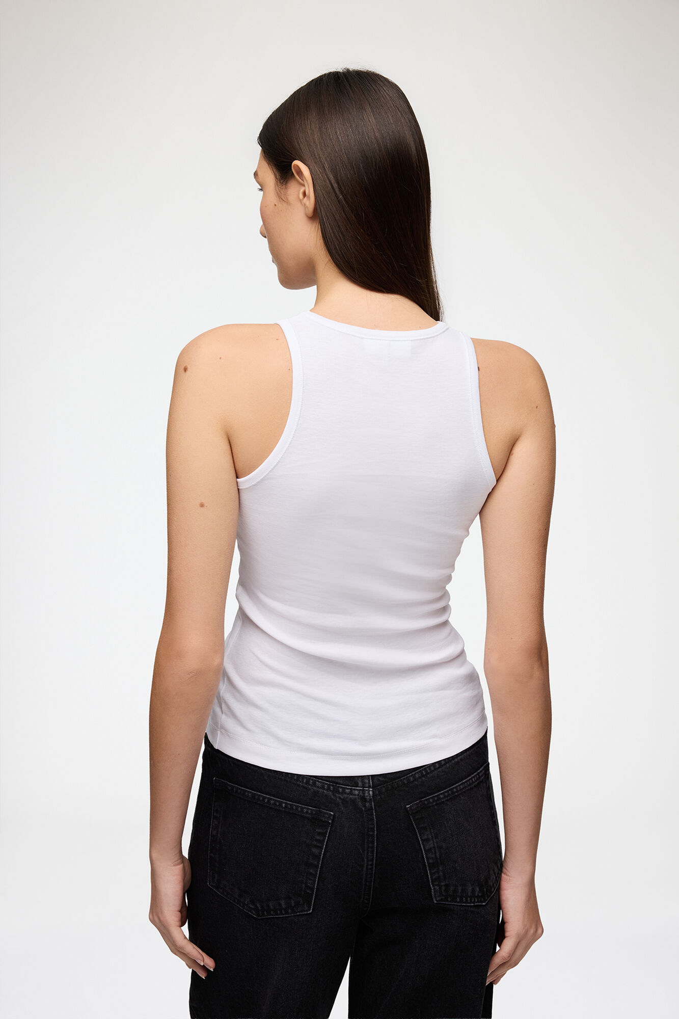 Tank Top with Banana, Organic Cotton, in colour Bright White - 3 - GANNI