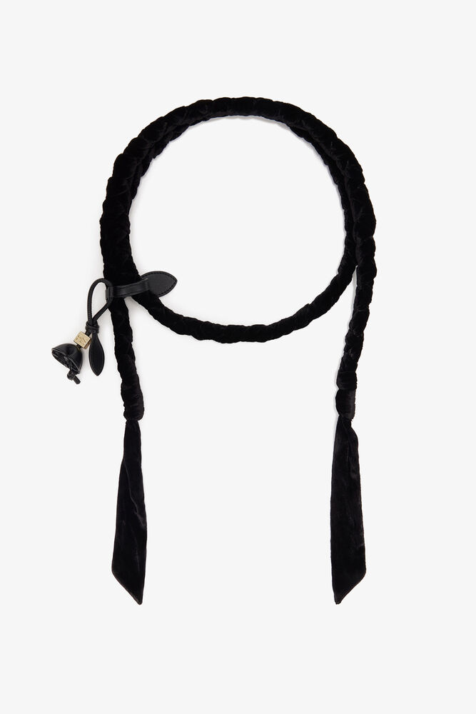 Belt in Silk Velvet, Black