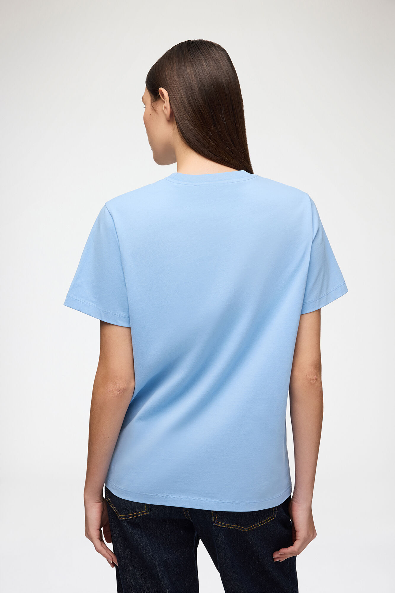 Avslappet, basic Tiger-T-skjorte i blå jersey, Organic Cotton, in colour Blissful Blue - 3 - GANNI