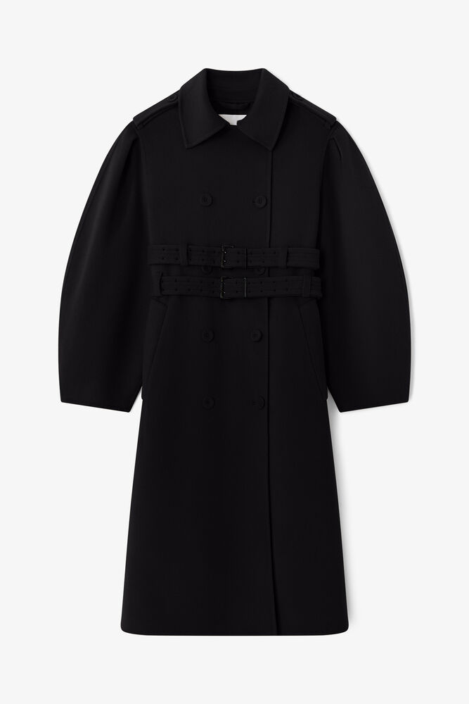 Manteau en laine double face, Black