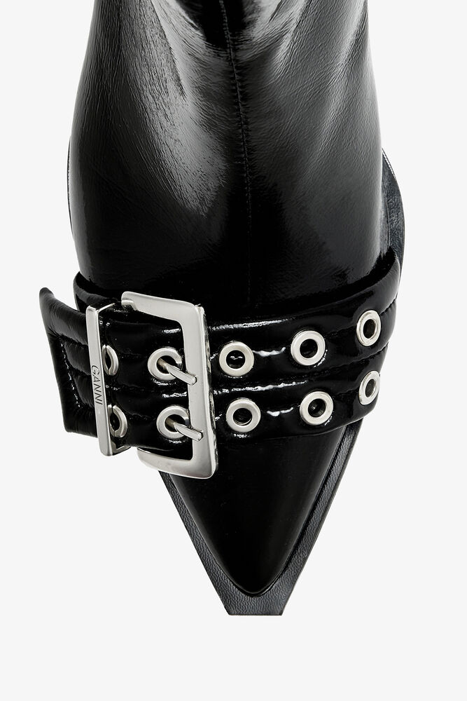 Buckle Boot Low in Black, Black